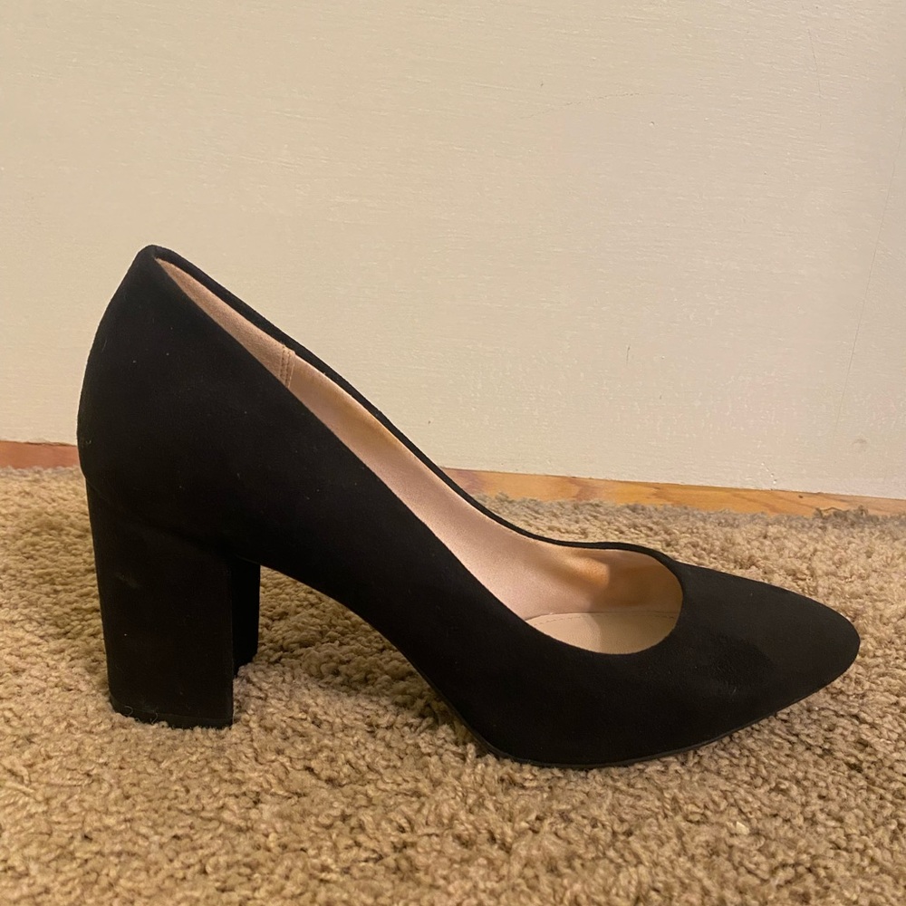 Classic Black Block Heel Pumps